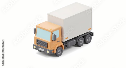 Isometric Delivery Truck Illustration