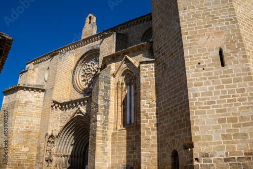Santa María la Mayor Church in Valderrobres, Teruel, Spain. Medieval architecture with stone details in the heart of Matarraña.