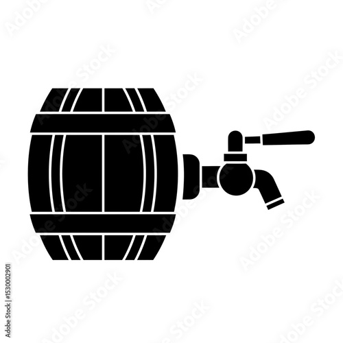 Oktoberfest beer barrel icon with tap