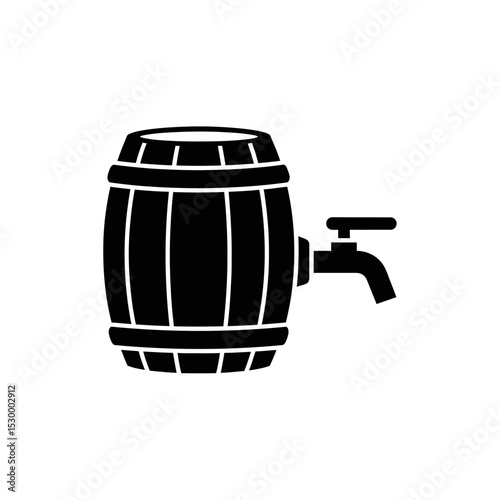 Oktoberfest beer barrel icon with tap