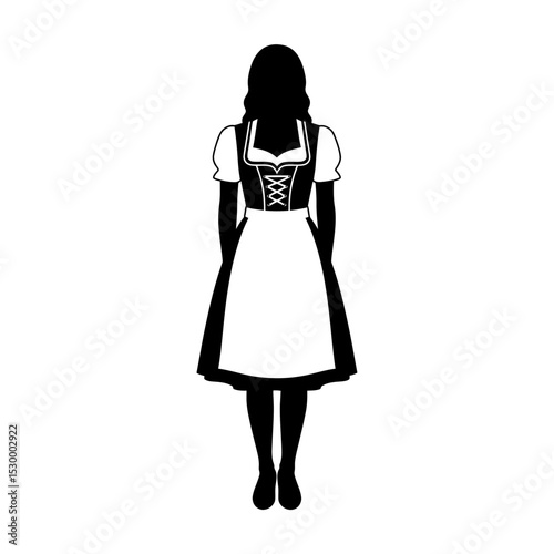 Oktoberfest woman in traditional dress standing