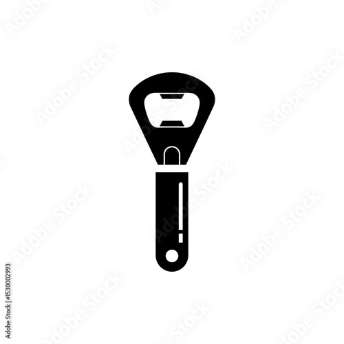 Oktoberfest beer bottle opener icon in black