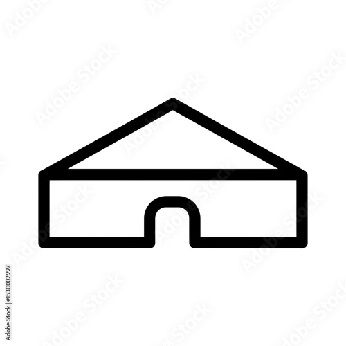 Oktoberfest tent icon design in black outline