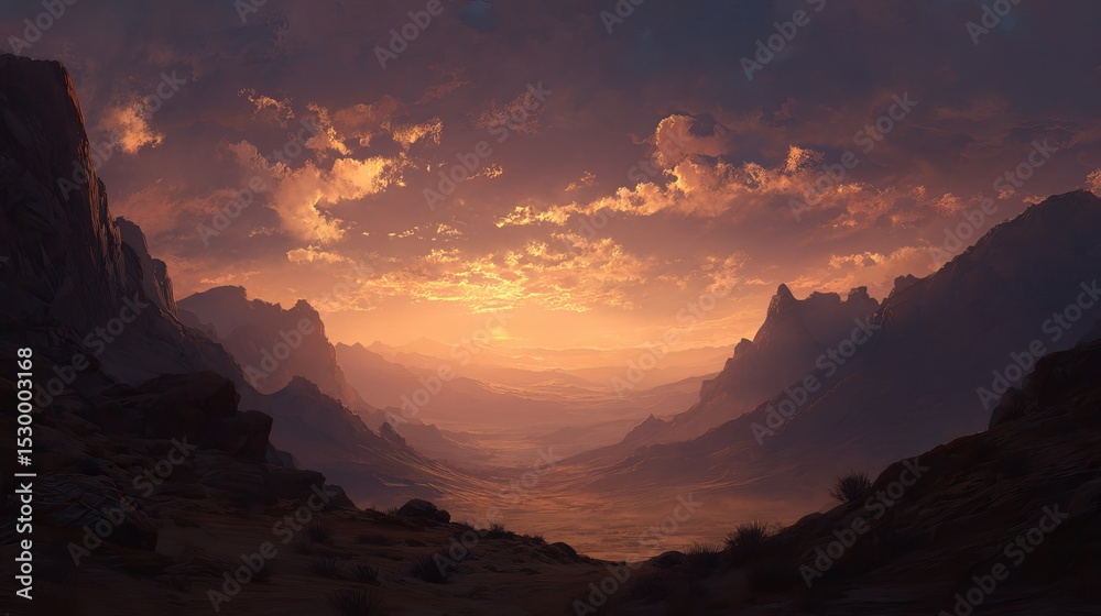 Naklejka premium Ancient valley for game scene