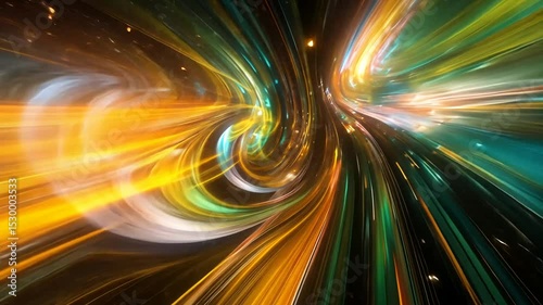 Abstract swirling tunnel of vibrant colors