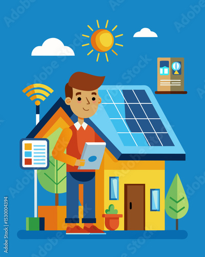 A business providing workshops and resources for DIY home solar panel installations.. Vector illustration