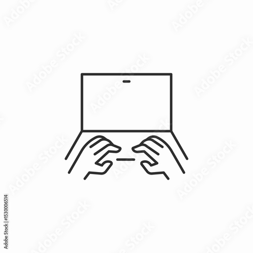typing laptop icon sign vector