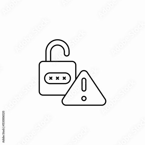 unlock alert icon sign vector