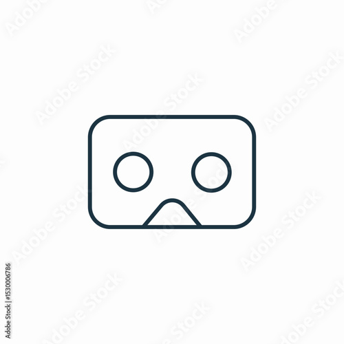 vr headset front icon sign vector