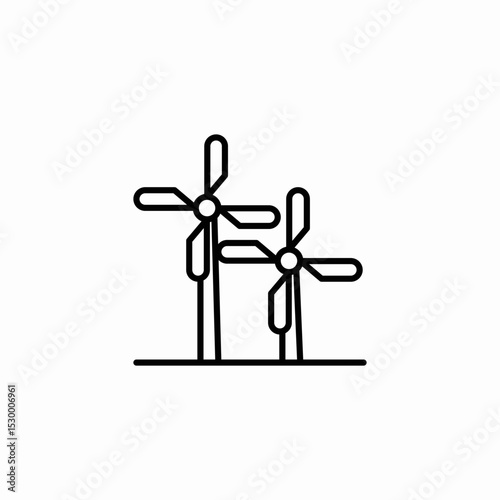 wind mill eneergy icon sign vector