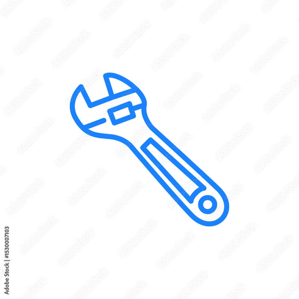wrench adjustable icon sign vector wrench adjustable icon sign vector