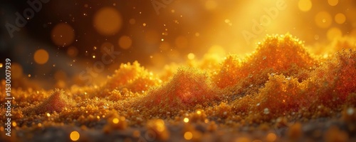 Intricate parcels, shimmering gold, ethereal light, radiant, delicate, detail