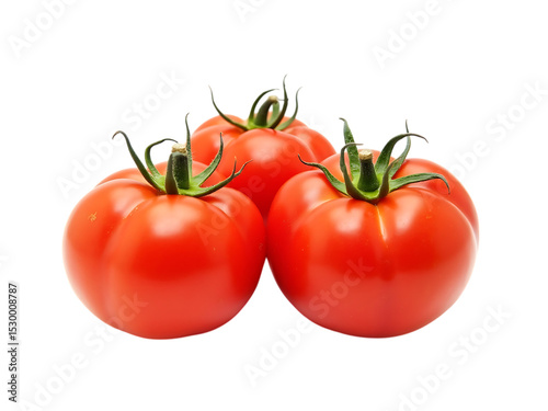 Whole tomatoes and halved tomatoes, close-up, white background, bright natural lighting,object,white