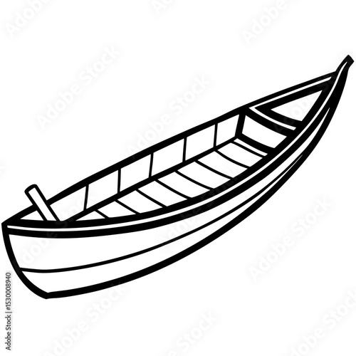 Minimal Pirogue Vector on White Background