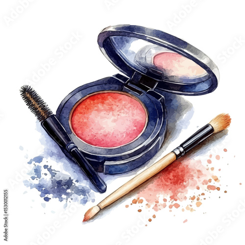 Eyeshadow, watercolor drawing vector, isolated on a white background.