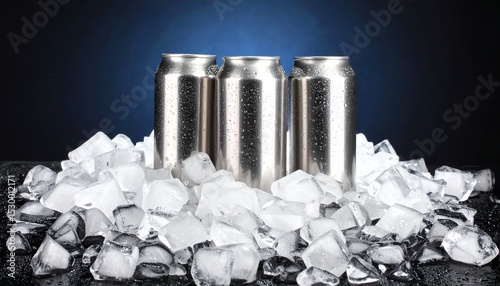 cans of soda with ice around them