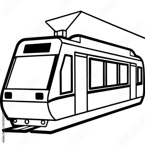 Minimal Light Rail Vector on White Background