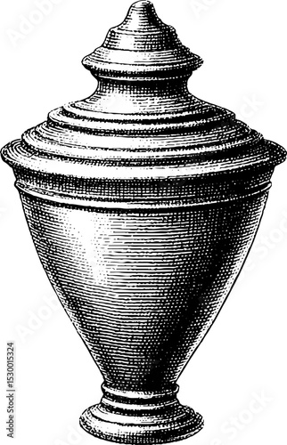 Intricately designed ancient egyptian alabaster perfume jar with narrow neck