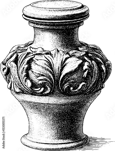 Ancient egyptian alabaster perfume jar with intricate narrow design for historical artifact study