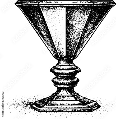 Art deco cocktail glass with stepped stem outline design