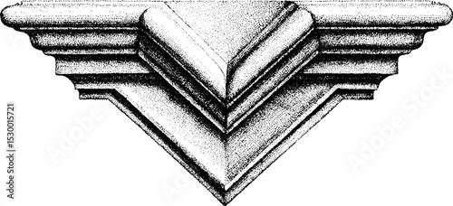 Art deco chevron spandrel design with dotwork pattern for tattoo or decorative use