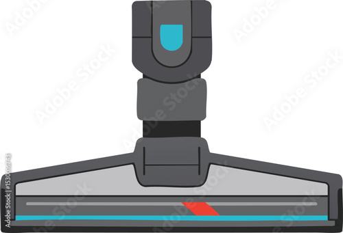 Vacuum Cleaner Floor Brush Head Attachment Vector Illustration Tool for Cleaning Surfaces and Carpets 