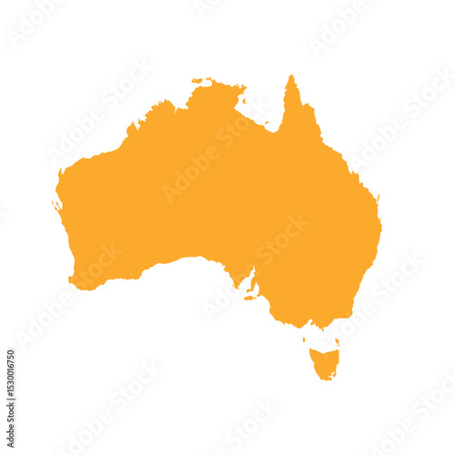 Map of Australian, sign silhouette. World Map Globe. Vector Illustration isolated on transparent background. African continent.