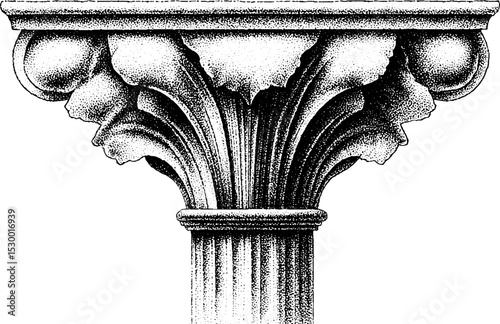 Brutalist pilotis column design with canopy fragment detailing for architectural inspiration