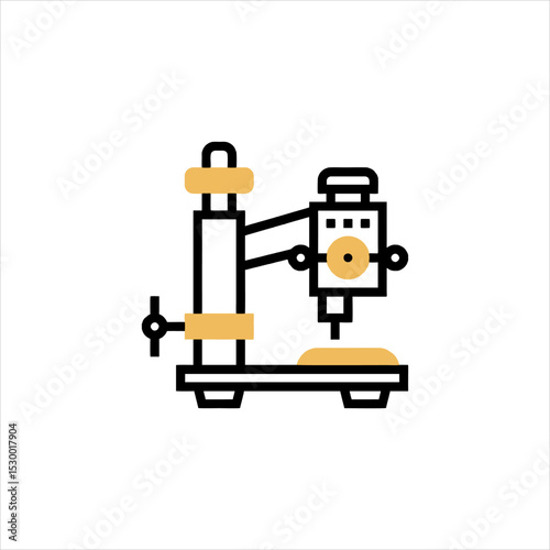 Drilling machine accurately bores into metal sheet in workshop, showcasing precision and efficiency in industrial setting.