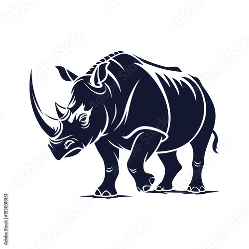 Rhino in Bold and Powerful Shape Style vector illustration