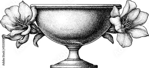 Edwardian dessert coupe with etched floral foot design for elegant dining decor