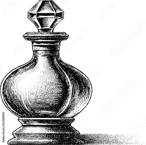 Elegant edwardian glass decanter with faceted stopper design for vintage decor