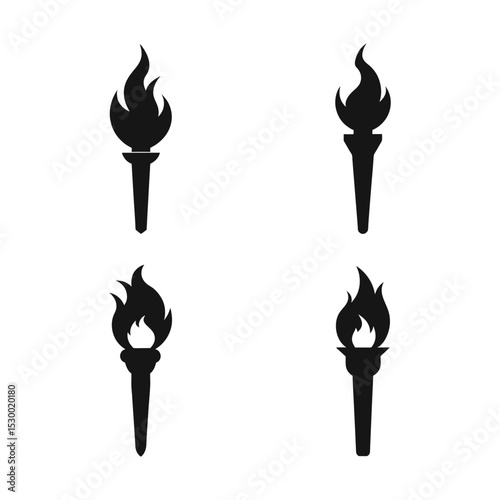 vector illustration of a set of fire