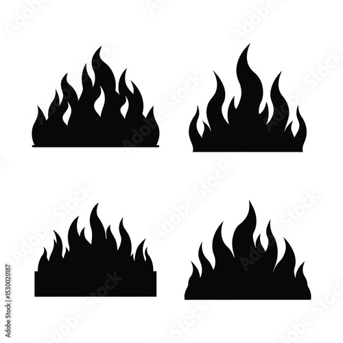 fire flames set