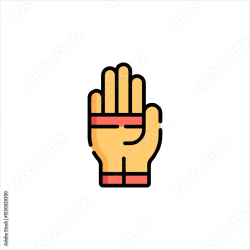 Raised hand with red wristband signals stop during a protest, highlighting the need for social change and awareness of important issues.