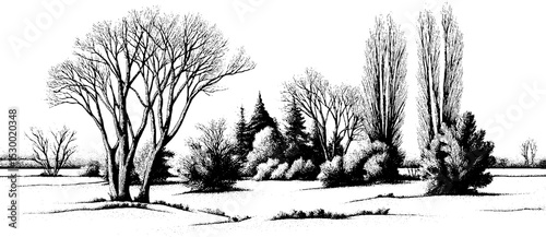 Frosted field at dawn with visible breath in the cold morning