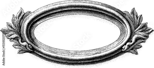 Gilded oval mirror with ornate frame dotwork design for tattoo inspiration
