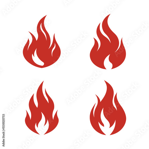 fire icons set vector illustration on white background