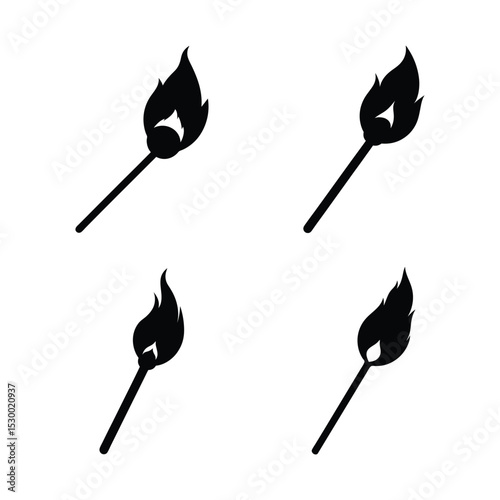 fire icons set vector illustration on white background