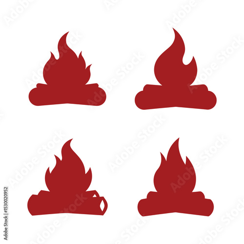 fire icons set vector illustration on white background