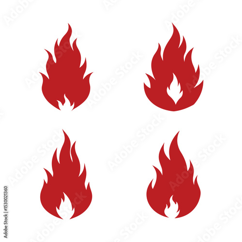 fire icons set vector illustration on white background