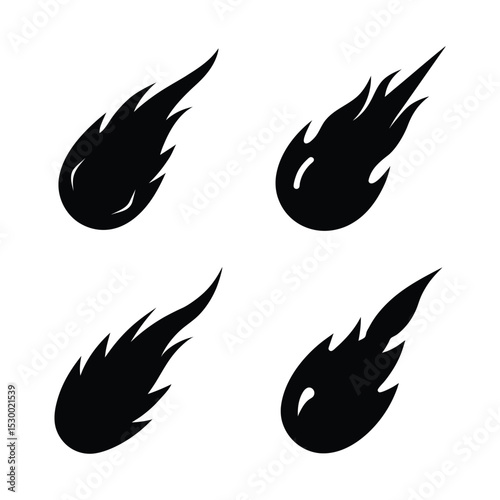 fire icons set vector illustration on white background
