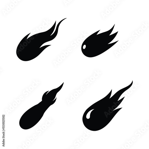 fire icons set vector illustration on white background