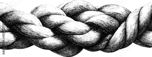 Interlaced rope texture with twisted strands - detailed engraving design for craft projects