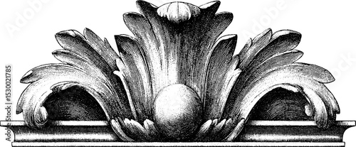 Classical ionic capital with ornate egg and dart motif for architectural design inspiration