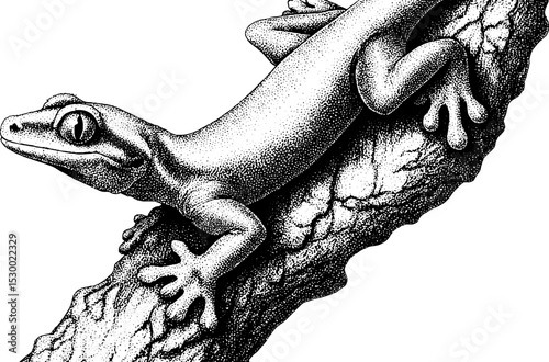 Leaf tailed gecko camouflage on tree bark: nature's master of disguise