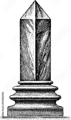 Elegant miniature marble obelisk with weathered surface design for historical decor