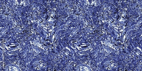 Dye wash indigo blue textur border fabric effect background. Seamless edging trim pattern in masculine Japanese block print style. Perfect for washing tape, ribbon and banner design