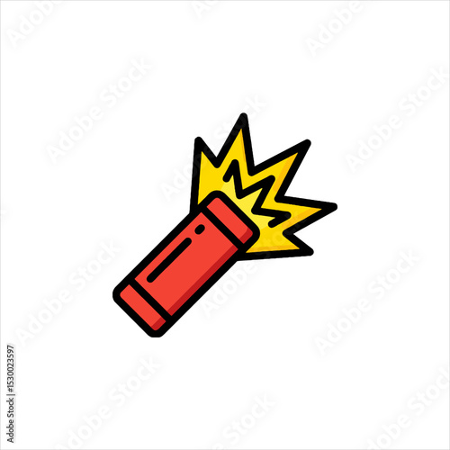 bomb with burning fuse