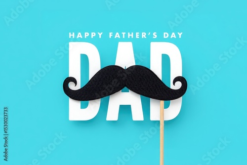 happy fathers day wishes card in papercut style design